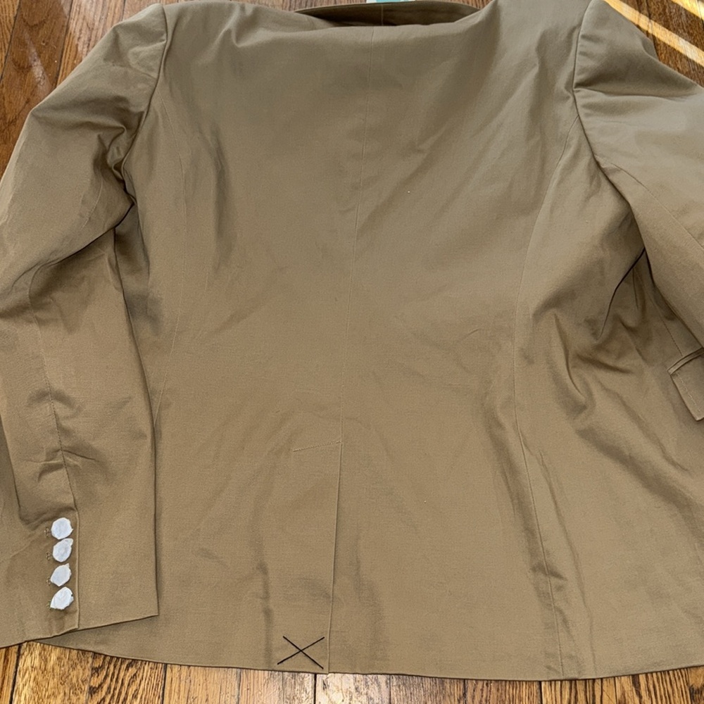 Boden tan Khaki cotton outer shell button Blazer jacket size 14 - Picture 7 of 7